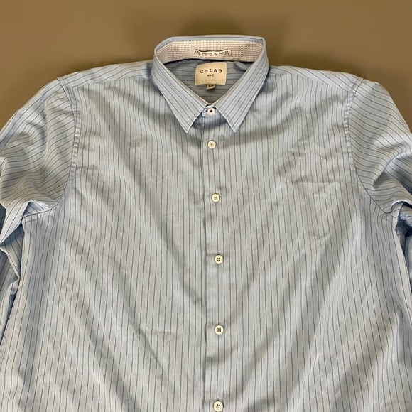 Men's Light Blue Striped Shirt - Picture 2 of 3